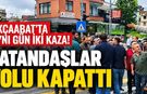 Akçaabat'ta aynı gün iki kaza! Vatandaşlar yolu kapattı
