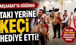Akçaabat'ta düğünde takı yerine keçi hediye etti