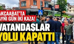 Akçaabat'ta aynı gün iki kaza! Vatandaşlar yolu kapattı