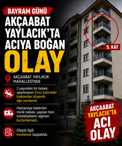 Akçaabat Yaylacık'ta acıya boğan olay
