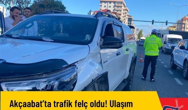 Akçaabat’ta trafik felç oldu! Ulaşım durma noktasına geldi