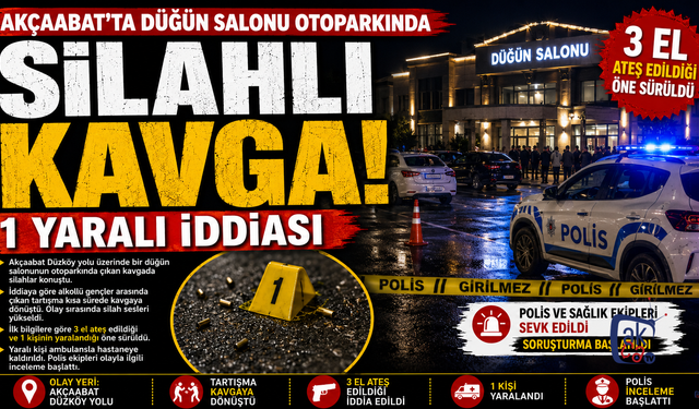 Düğün Salonu Otoparkında Silahlı Kavga: 1 Yaralı