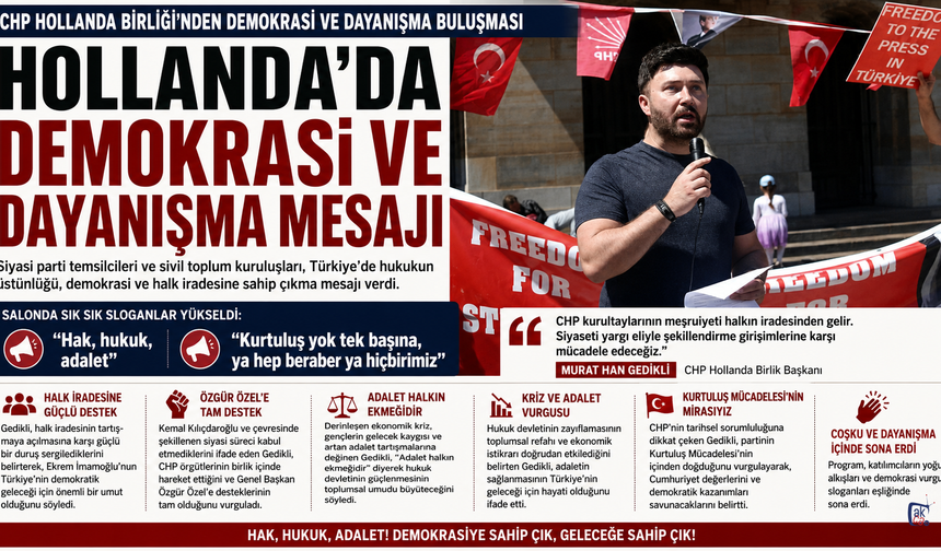 CHP Hollanda'dan Dayanışma mesajı