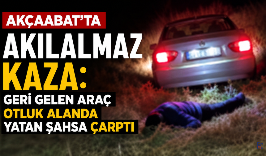 Akçaabat'ta akılalmaz kaza: Geri gelen araç otluk alanda yatan şahsa çarptı